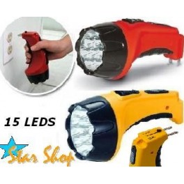 LINTERNA 15 LEDs RECARGABLE 220VAC GRAN AUTONOMÍA