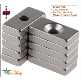 10 IMANES DE NEODIMIO 20x10x4mm 