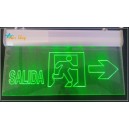 LETRERO SALIDA LED EMERGENCIA PERMANENTE, ACRÍLICO, 220VAC
