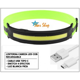 LINTERNA CABEZA LED COB RECARGABLE