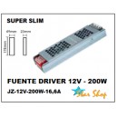 FUENTE DRIVER SLIM 200W PARA CINTA LED 12VDC